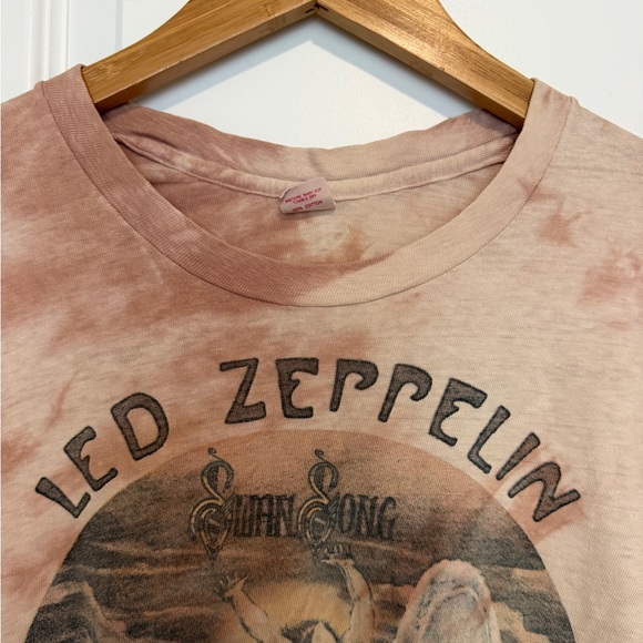 Very Rare Vintage 1970s Led Zeppelin Swan Song Tie-Dye T-Shirt sz Large - Picture 10 of 10